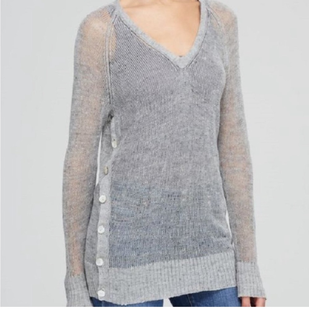THE Fisher Project Open Knit‎ Linen Tunic Sweater XL FLAW